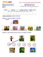 Đề thi học kì 1 môn Tiếng Anh lớp 5 trường tiểu học Kim An, Hà Nội năm 2014 - 2015