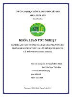 danh gia su anh huong cua cac loai nguyen lieu trong khau phan thuc an len mo hoc ruot cua ca ro phi