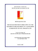 Một số giải pháp hoàn thiện công tác thu bảo hiểm xã hội, bảo hiểm y tế tại bảo hiểm xã hội huyện yên mỹ, tỉnh hưng yên 