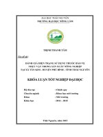 Đánh giá hiện trạng sử dụng thuốc bảo vệ thực vật trong sản xuất nông nghiệp tại xã tân kim   huyện phú bình   tỉnh thái nguyên 