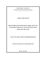 Một số biện pháp nhằm hoàn thiện công tác tuyển dụng nhân lực tại ngân hàng TMCP hàng hải việt nam 