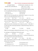 Đề thi học kì 1 môn Vật lý lớp 12 trường THPT Đông Du, TP.HCM năm học 2015 - 2016