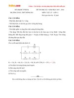 Đề thi học kì 1 môn Vật lý lớp 11 trường THPT Đông Du, TP.HCM năm học 2015 - 2016