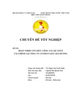 Hoàn thiện tổ chức công tác kế toán tài chính tại công ty Cổ phần Giầy Hải Dương