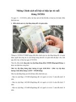 Những Chính sách nổi bật có hiệu lực từ cuối tháng 10/2016