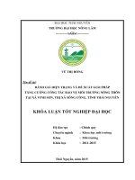 Đánh giá hiện trạng và đề xuất biện pháp tăng cường công tác bảo vệ môi trường nông thôn tại xã vinh sơn   thị xã sông công   tỉnh thái nguyên 