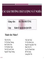 Bài thuyết trình nhóm các giải thưởng chất lượng và ý nghĩa