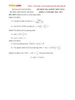 Đề kiểm tra 45 phút số 1 môn Toán lớp 11 trường THPT Đoàn Thượng, Hải Dương năm học 2016 - 2017