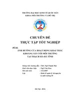 Ảnh hưởng của hoạt động khai thác khoáng sản tới môi trường tại Thạch HàHà Tĩnh