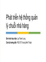 Phát triển hệ thống quản lý chuỗi nhà hàng