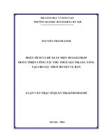 Phân tích và đề xuất một số giải pháp hoàn thiện công tác thu thuế giá trị gia tăng tại chi cục thuế huyện vụ bản 