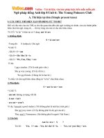 Ngữ pháp tiếng Anh lớp 8 Unit 6: The Young Poineers Club