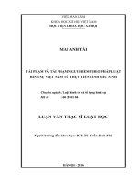 Tái phạm và tái phạm nguy hiểm theo pháp luật hình sự việt nam từ thực tiễn tỉnh bắc ninh 