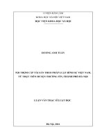 Tội trộm cắp tài sản theo pháp luật hình sự việt nam hiện nay từ thực tiễn huyện thường tín, thành phố hà nội