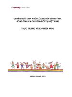 QUYỀN NUÔI CON NUÔI CỦA NGƯỜI ĐỒNG TÍNH, SONG TÍNH VÀ CHUYỂN GIỚI TẠI VIỆT NAM THỰC TRẠNG VÀ KHUYẾN NGHỊ