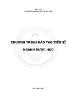CHƯƠNG TRÌNH ĐÀO TẠO TIẾN SĨ NGÀNH DƯỢC HỌC