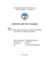 Tăng cường công tác quản trị hàng tồn kho tại Công ty TNHH Vinasanwa