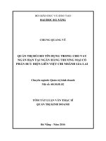 Quản trị rủi ro tín dụng trong cho vay ngắn hạn tại ngân hàng thương mại cổ phần bưu điện liên việt chi nhánh gia lai