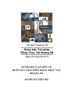 TUYÊN BỐ LUÂN ĐÔN VỀ BUÔN BÁN TRÁI PHÉP ĐỘNG THỰC VẬT HOANG DÃ