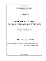 Những yếu tố tác động tới năng suất lao động ở việt nam