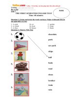 Đề thi học kỳ 1 môn tiếng Anh lớp 2 có đáp án