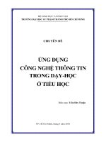 ỨNG DỤNG CÔNG NGHỆ THÔNG TIN TRONG DẬY HỌC Ở TIỂU HỌC