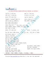 Tổng hợp các phản ứng quan trọng chương Oxi - Lưu Huỳnh - hóa lớp 10