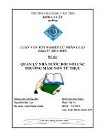 Quản lý nhà nước đối với các trường mầm non tư thục