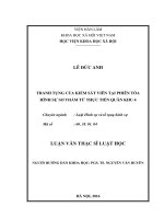 Tranh tụng của kiểm sát viên tại phiên tòa hình sự sơ thẩm từ thực tiễn xét xử quân khu 4 