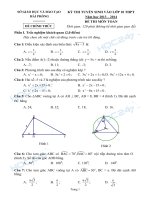 Tuyển tập đề thi tuyển sinh vào lớp 10 môn toán