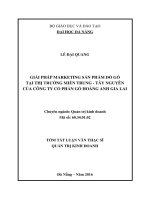 Giải pháp marketing sản phẩm đồ gỗ tại thị trường miền trung   tây nguyên của công ty cổ phần gỗ hoàng anh gia lai