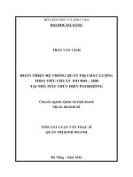 Hoàn thiện hệ thống quản trị chất lượng theo tiêu chuẩn ISO 9001  2008 tại nhà máy thủy điện pleikrông 