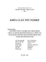 Giải pháp nâng cao hiệu quả hoạt động cho vay dành cho khách hàng cá nhân tại Ngân hàng Thương mại Cổ phần Quốc Dân Chi nhánh Hà Nội