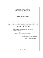 Tội vi phạm quy định về điều khiển phương tiện giao thông đường bộ theo pháp luật hình sự việt nam từ thực tiễn tỉnh ninh bình 