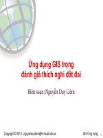 Ứng dụng GIS trong đánh giá thích nghi đất đai