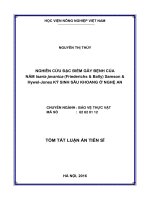 Nghiên cứu đặc điểm gây bệnh của nấm isaria javanica (friederichs  ball) samson  hywel jones ký sinh sâu khoang ở nghệ an (TT) 