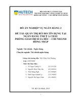 ĐỒ ÁN NGHIỆP VỤ NGÂN HÀNG, QUẢN TRỊ RỦI RO TÍN DỤNG, NGÂN HÀNG TMCP Á CHÂU, HUTECH 2015