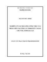 Luận văn thạc sĩ nghiên cứu sự hài lòng công việc của nhân viên tại công ty trách nhiệm hữu hạn một thành viên cao su chư păh