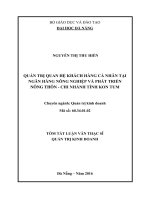 Quản trị quan hệ khách hàng cá nhân tại ngân hàng nông nghiệp và phát triển nông thôn việt nam  chi nhánh tỉnh kon tum 