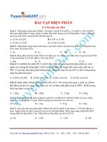 Bài tập điện phân có lời giải chi tiết