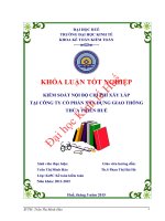 Kiểm soát nội bộ chi phí xây lắp tại công ty cổ phần xây dựng giao thông thừa thiên huế 