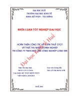 Hoàn thiện công tác kế toán thuế GTGT và thuế thu nhập doanh nghiệp tại công ty TNHH MTV lâm công nghiệp long đại 