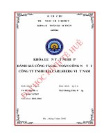 ĐÁNH GIÁ CÔNG tác kế TOÁN CÔNG nợ tại CÔNG TY TNHH BIA CARLSBERG VIỆT NAM 