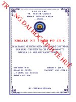 Thực trạng hệ thống kiểm soát nội bộ chu trình bán hàng – thu tiền tại chi nhánh công ty cổ phần 1 5 – nhà máy gạch tuynen 1 5 