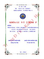 Phân tích lợi ích – chi phí của mô hình biogas ở các hộ gia đình tại xã hương toàn   thị xã hương trà – tỉnh thừa thiên huế 