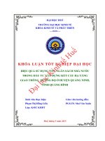 Hiệu quả sử dụng vốn ngân sách nhà nước trong đầu tư xây dựng kết cấu hạ tầng giao thông đường bộ ở huyện quảng ninh, tỉnh quảng bình 