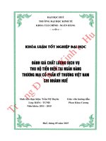 Đánh giá chất lượng dịch vụ thu hộ tiền điện tại ngân hàng thương mại cổ phần kỹ thương việt nam   chi nhánh huế 