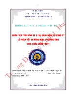 Phân tích tình hình tiêu thụ sản phẩm tại công ty cổ phần vật tư nông nghiệp quảng bình qua 3 năm (2009 2011) 