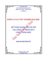 Kế toán quản trị chi phí tại công ty TNHH MTV cảng chân mây 