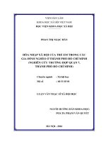 Hòa nhập xã hội của trẻ em trong các gia đình nghèo ở thành phố hồ chí minh”(nghiên cứu trường hợp quận 7, thành phố hồ chí minh)